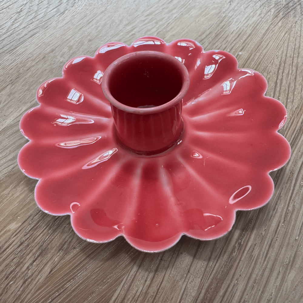 Flat Flower Candle Holder - (Enamel/Cast Metal)