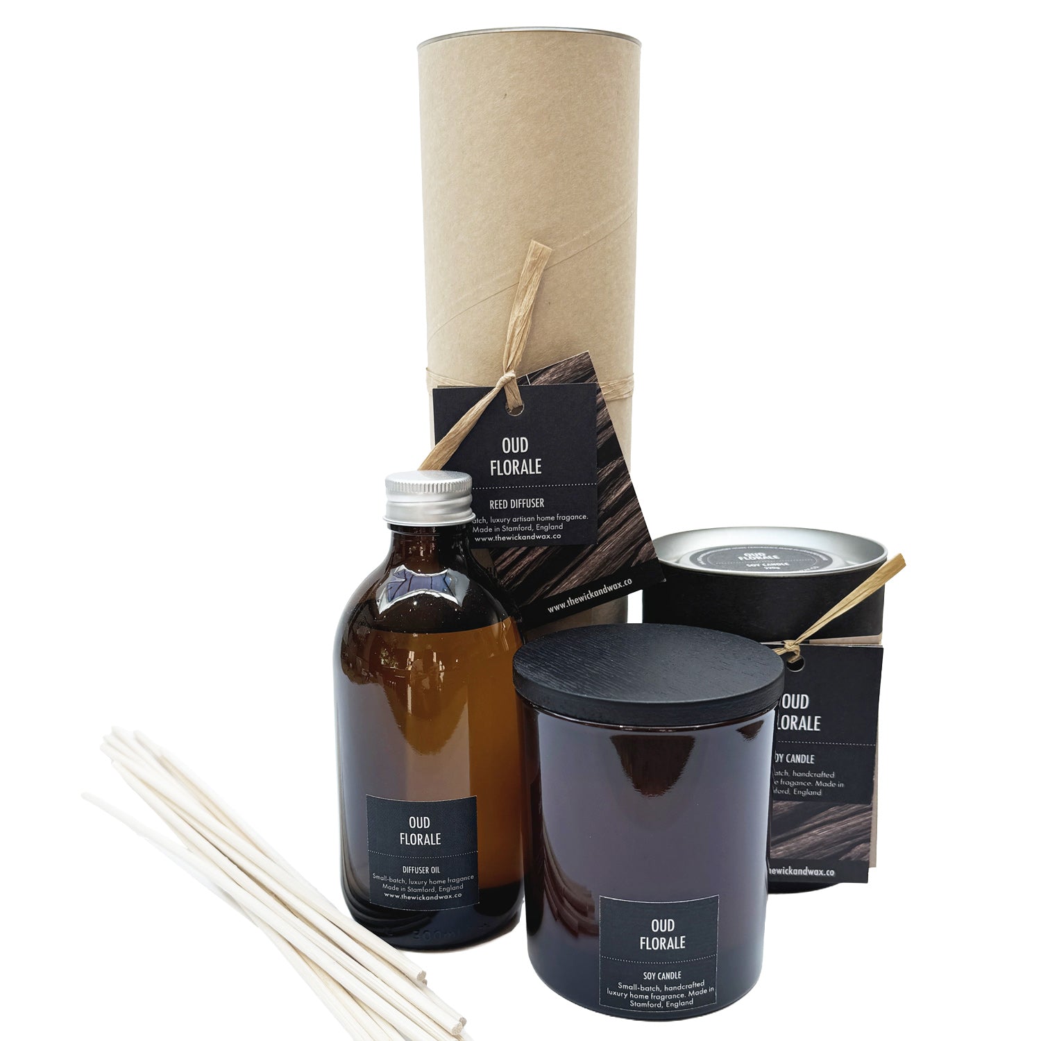 Oud Florale - Scented Candle and Diffuser Duo